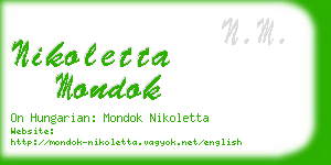 nikoletta mondok business card